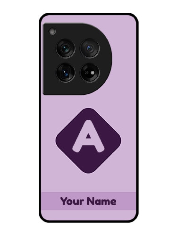 Custom OnePlus 12 5G Custom Glass Phone Case - Custom Letter In Curved Badge Design