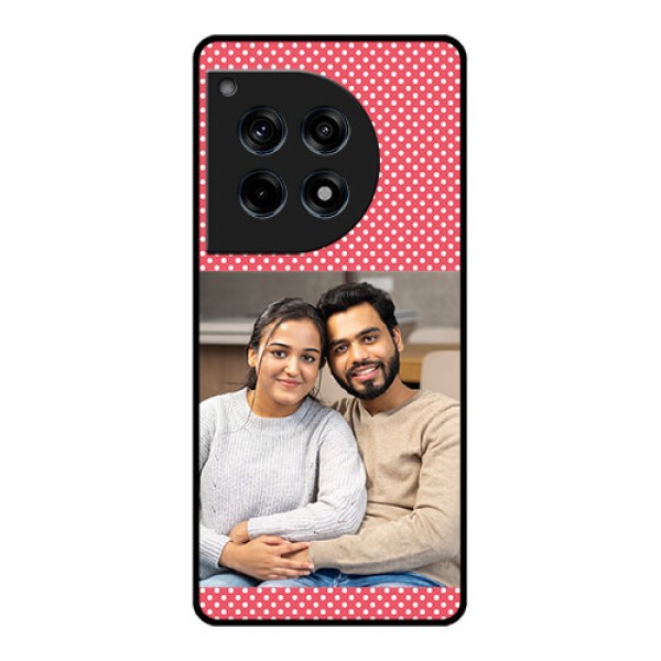 Oneplus 12R 5G Custom Glass Phone Case - White Dotted Design