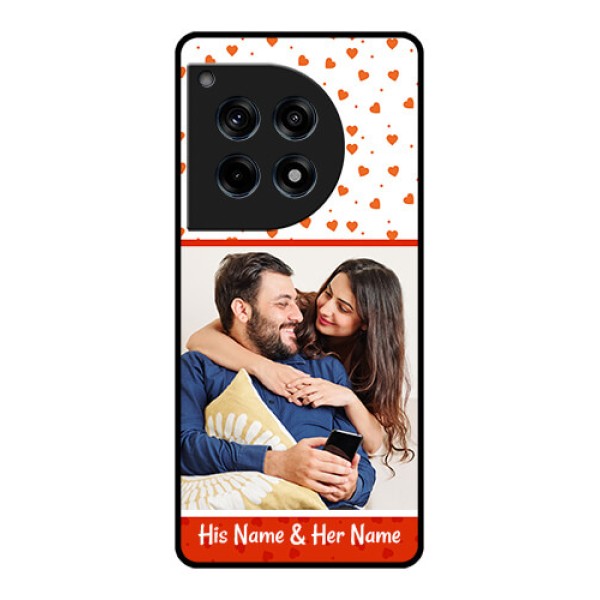 Oneplus 12R 5G Custom Glass Phone Case - Orange Love Symbol Design Oneplus 12R 5G Custom Glass Phone Case - Orange Love Symbol Design
