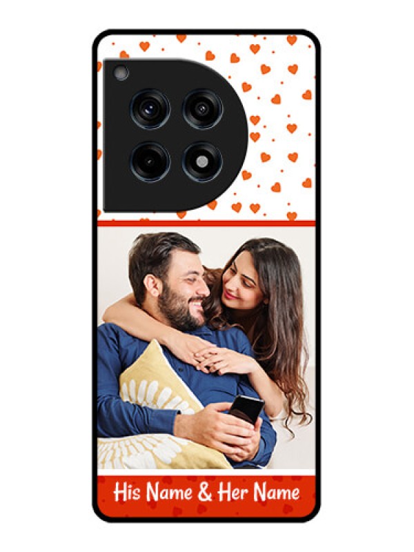 Custom Oneplus 12R 5G Custom Glass Phone Case - Orange Love Symbol Design