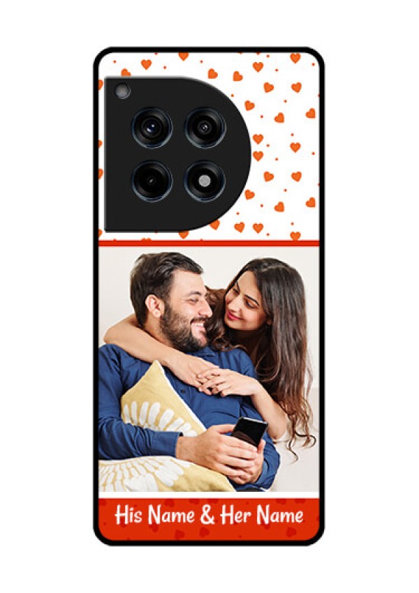 Oneplus 12R 5G Custom Glass Phone Case - Orange Love Symbol Design
