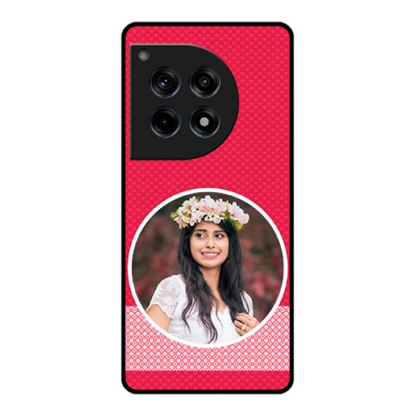 Oneplus 12R 5G Custom Glass Phone Case - Pink Color Pattern Design