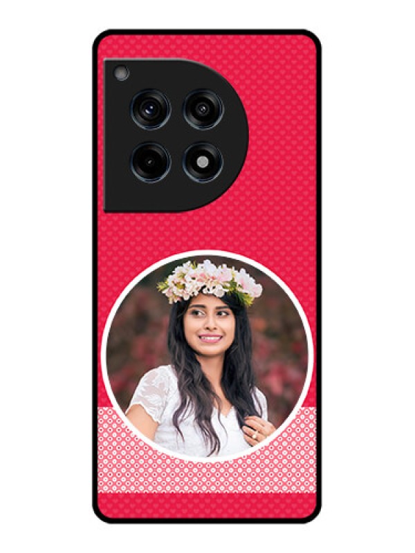 Custom Oneplus 12R 5G Custom Glass Phone Case - Pink Color Pattern Design