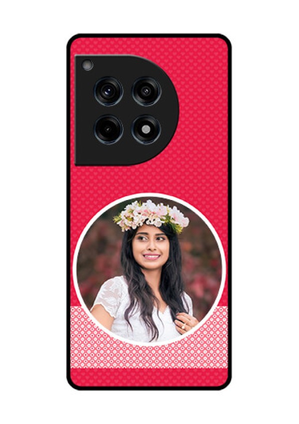 Oneplus 12R 5G Custom Glass Phone Case - Pink Color Pattern Design