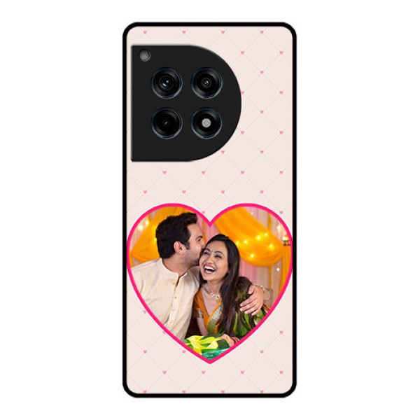 Oneplus 12R 5G Custom Glass Phone Case - Heart Shape Design