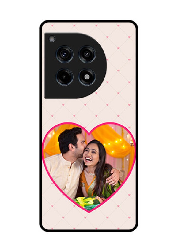 Oneplus 12R 5G Custom Glass Phone Case - Heart Shape Design