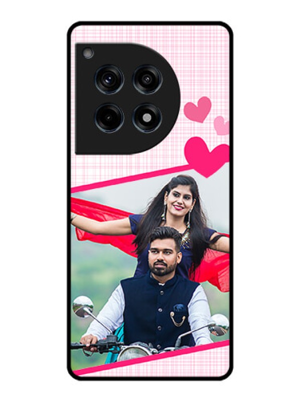 Custom Oneplus 12R 5G Custom Glass Phone Case - Love Shape Heart Design