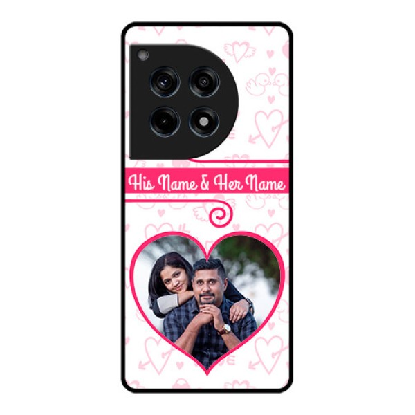 Oneplus 12R 5G Custom Glass Phone Case - Heart Shape Love Design
