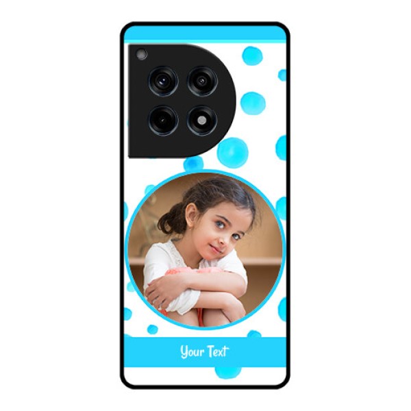 Oneplus 12R 5G Custom Glass Phone Case - Blue Bubbles Pattern Design