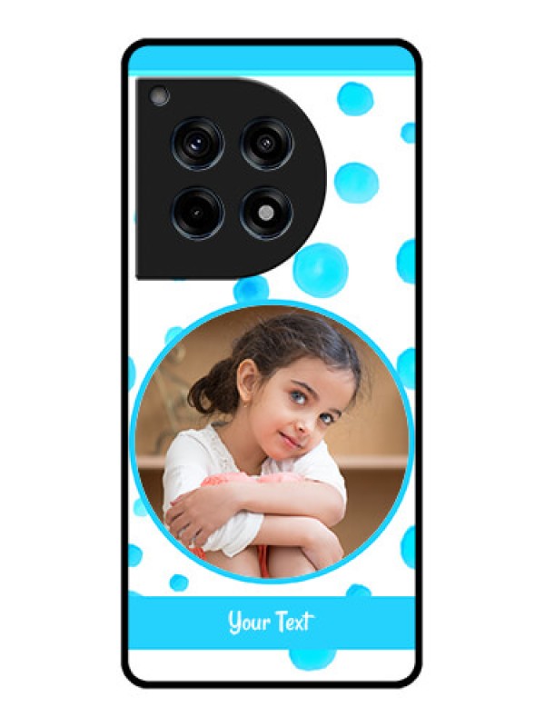 Custom Oneplus 12R 5G Custom Glass Phone Case - Blue Bubbles Pattern Design