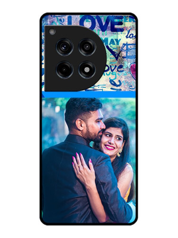 Custom Oneplus 12R 5G Custom Glass Phone Case - Colorful Love Design