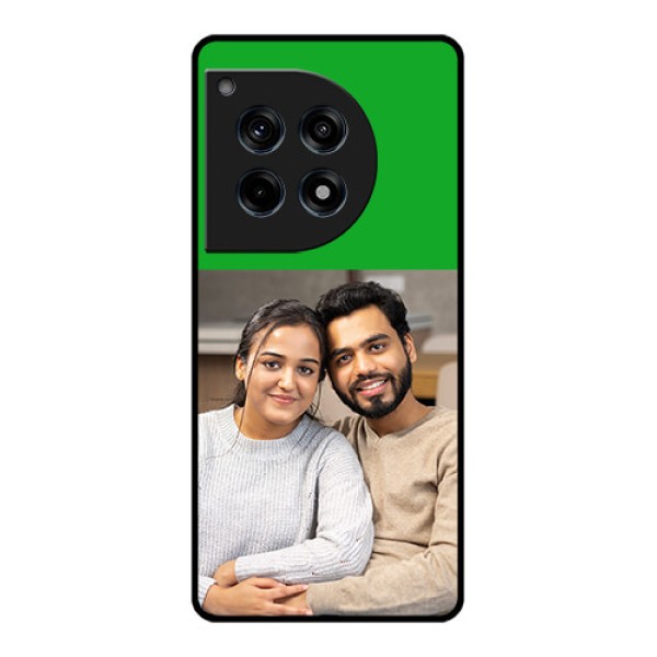 Oneplus 12R 5G Custom Glass Phone Case - Green Pattern Design