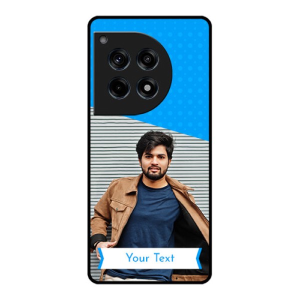 Oneplus 12R 5G Custom Glass Phone Case - Simple Blue Color Design