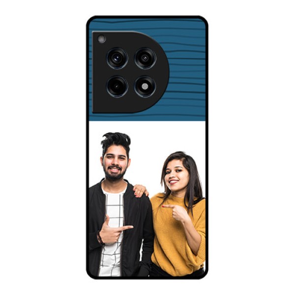 Oneplus 12R 5G Custom Glass Phone Case - Blue Pattern Cover Design Oneplus 12R 5G Custom Glass Phone Case - Blue Pattern Cover Design