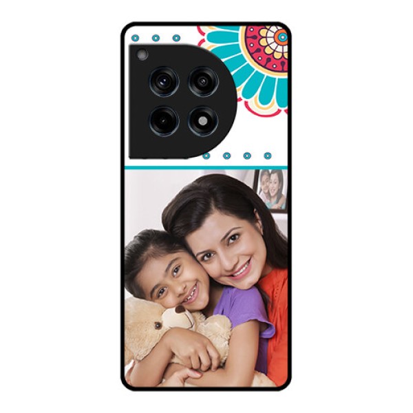 Oneplus 12R 5G Custom Glass Phone Case - Flower Design