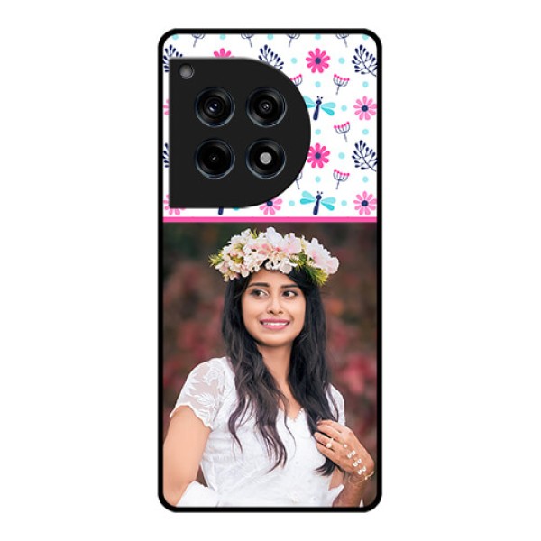 Oneplus 12R 5G Custom Glass Phone Case - Colorful Flower Design Oneplus 12R 5G Custom Glass Phone Case - Colorful Flower Design