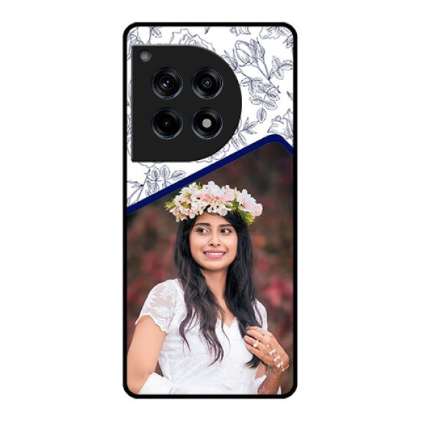 Oneplus 12R 5G Custom Glass Phone Case - Classy Floral Design