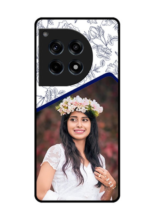 Oneplus 12R 5G Custom Glass Phone Case - Classy Floral Design