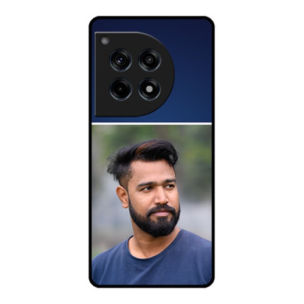 Oneplus 12R 5G Custom Glass Phone Case - Simple Royal Blue Design Oneplus 12R 5G Custom Glass Phone Case - Simple Royal Blue Design