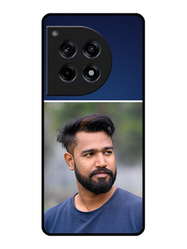 Custom Oneplus 12R 5G Custom Glass Phone Case - Simple Royal Blue Design