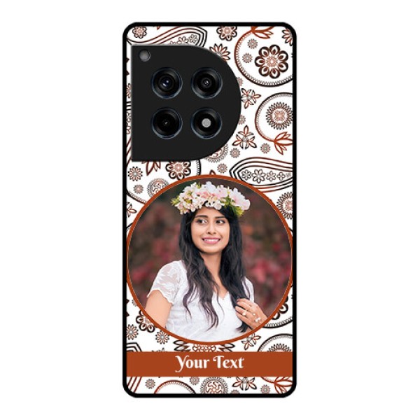 Oneplus 12R 5G Custom Glass Phone Case - Abstract Flower Design