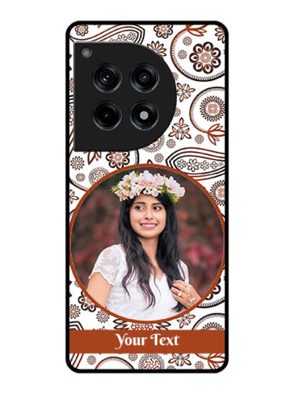 Custom Oneplus 12R 5G Custom Glass Phone Case - Abstract Flower Design