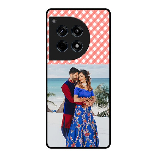 Oneplus 12R 5G Custom Glass Phone Case - Pink Pattern Design