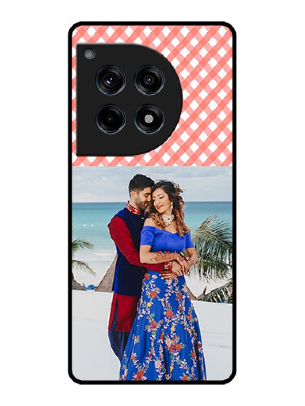 Custom Oneplus 12R 5G Custom Glass Phone Case - Pink Pattern Design