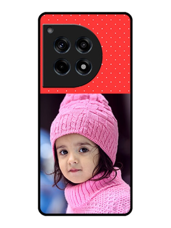 Custom Oneplus 12R 5G Custom Glass Phone Case - Red Pattern Design