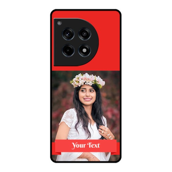 Oneplus 12R 5G Custom Glass Phone Case - Simple Red Color Design