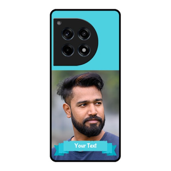 Oneplus 12R 5G Custom Glass Phone Case - Blue Color Design Oneplus 12R 5G Custom Glass Phone Case - Blue Color Design