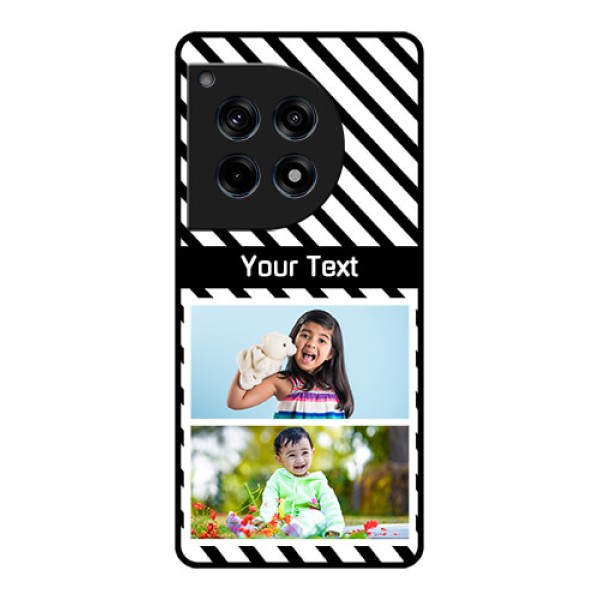 Oneplus 12R 5G Custom Glass Phone Case - Black And White Stripes Design Oneplus 12R 5G Custom Glass Phone Case - Black And White Stripes Design