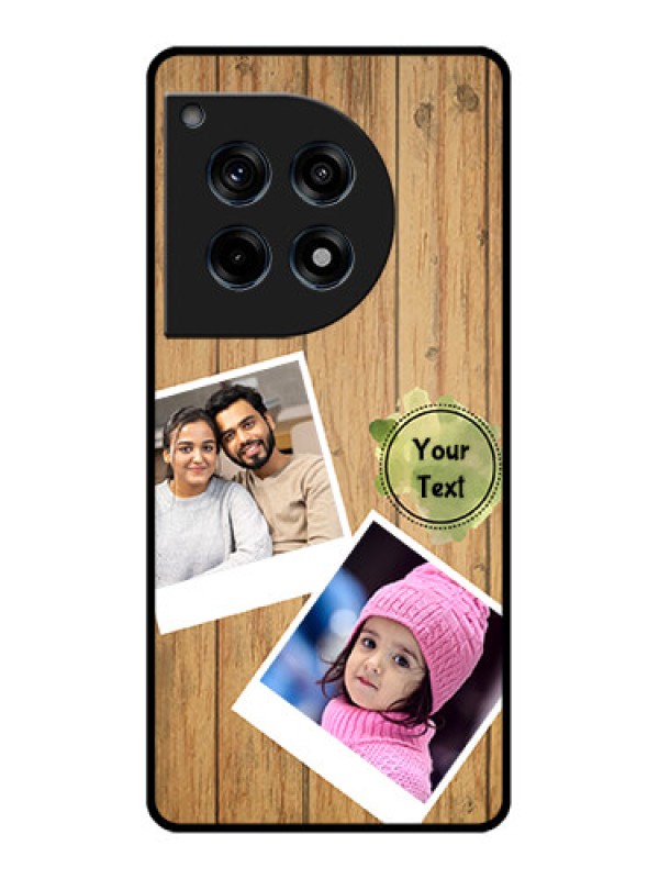 Custom Oneplus 12R 5G Custom Glass Phone Case - Wooden Texture Design