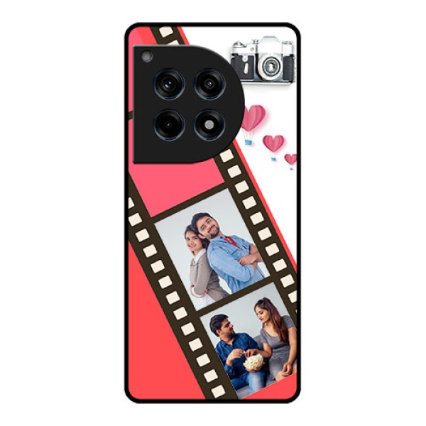 Oneplus 12R 5G Custom Glass Phone Case - 3 Image Holder With Film Reel Oneplus 12R 5G Custom Glass Phone Case - 3 Image Holder With Film Reel