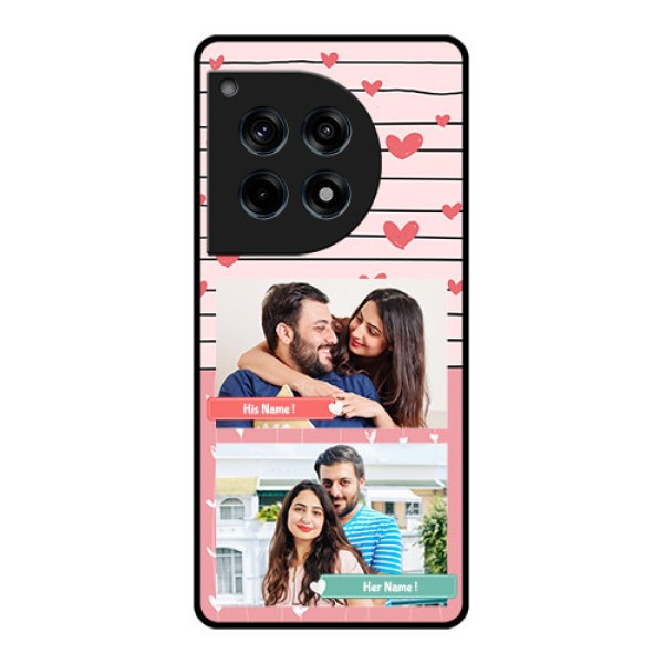 Oneplus 12R 5G Custom Glass Phone Case - Photo With Heart Design Oneplus 12R 5G Custom Glass Phone Case - Photo With Heart Design