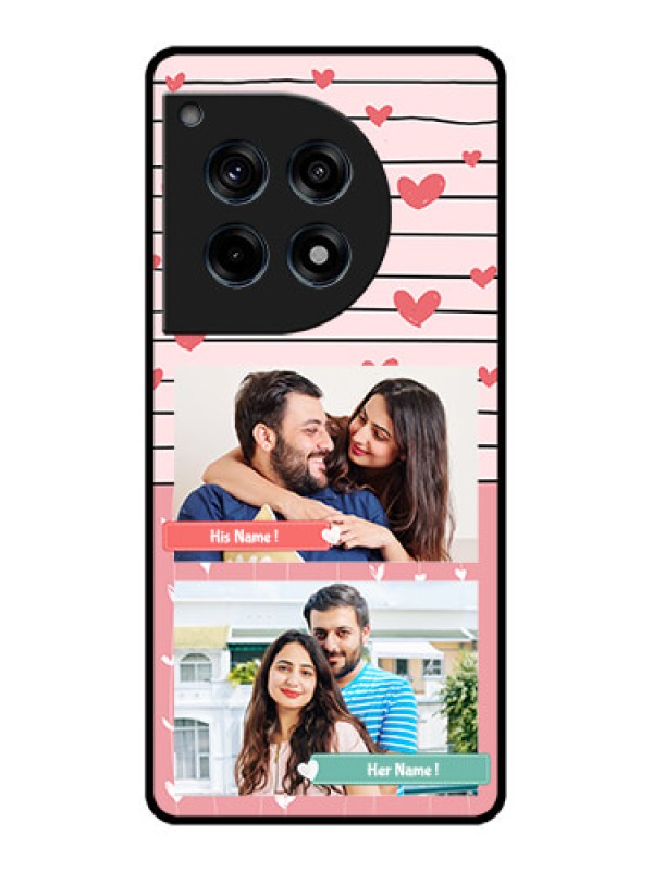 Custom Oneplus 12R 5G Custom Glass Phone Case - Photo With Heart Design