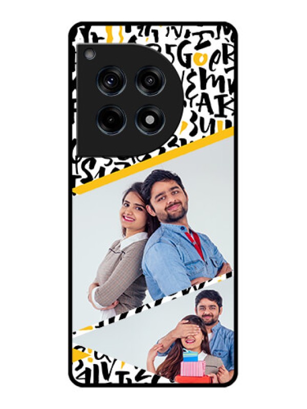 Custom Oneplus 12R 5G Custom Glass Phone Case - Letters Pattern Design