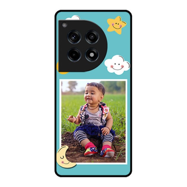 Oneplus 12R 5G Custom Glass Phone Case - Smiley Kids Stars Design
