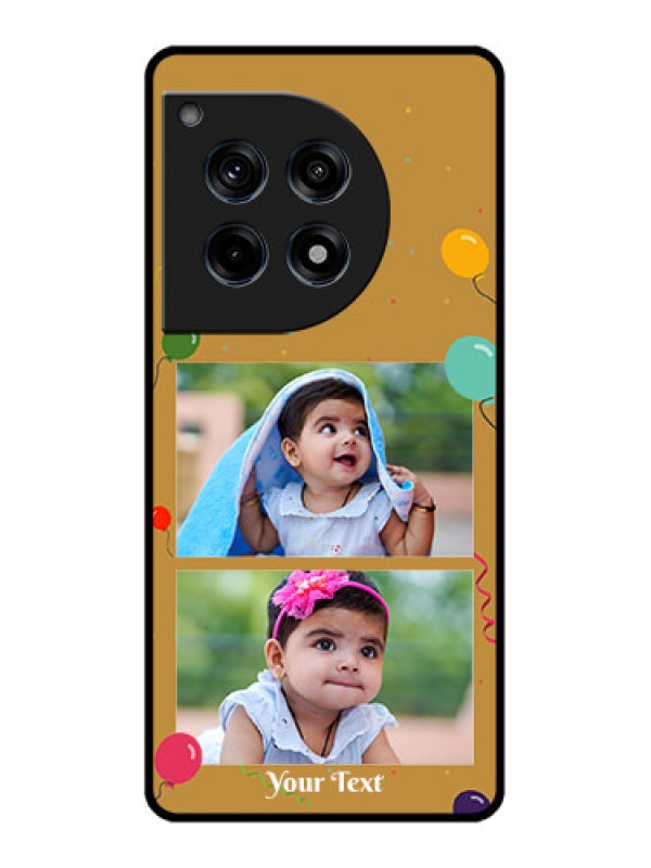 Custom Oneplus 12R 5G Custom Glass Phone Case - Image Holder With Birthday Celebrations Design