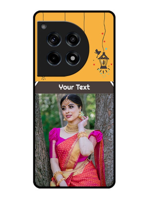 Custom Oneplus 12R 5G Custom Glass Phone Case - With Family Picture And Icons