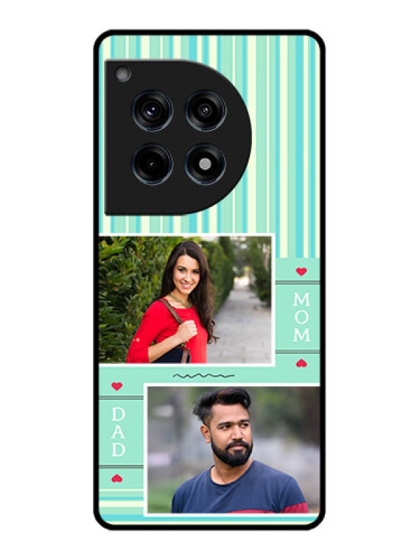 Custom Oneplus 12R 5G Custom Glass Phone Case - Mom & Dad Pic Design