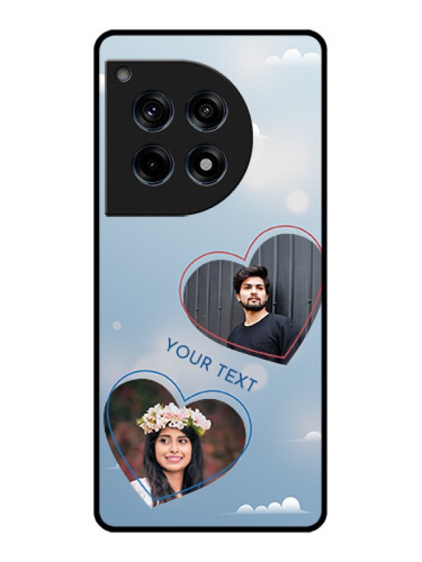Custom Oneplus 12R 5G Custom Glass Phone Case - Blue Color Couple Design