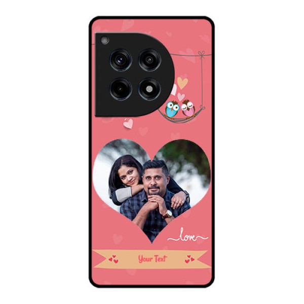 Oneplus 12R 5G Custom Glass Phone Case - Peach Color Love Design Oneplus 12R 5G Custom Glass Phone Case - Peach Color Love Design