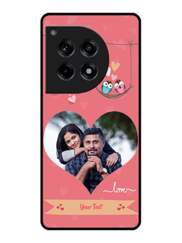 Custom Oneplus 12R 5G Custom Glass Phone Case - Peach Color Love Design