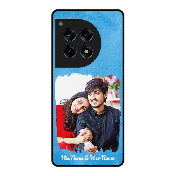 OnePlus 12R 5G Custom Glass Phone Case - Blue Color Vintage Design OnePlus 12R 5G Custom Glass Phone Case - Blue Color Vintage Design