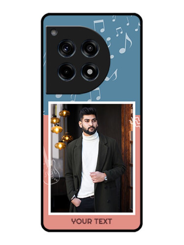 Custom Oneplus 12R 5G Custom Glass Phone Case - With Color Musical Note Design