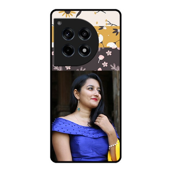 Oneplus 12R 5G Custom Glass Phone Case - Stylish Floral Design