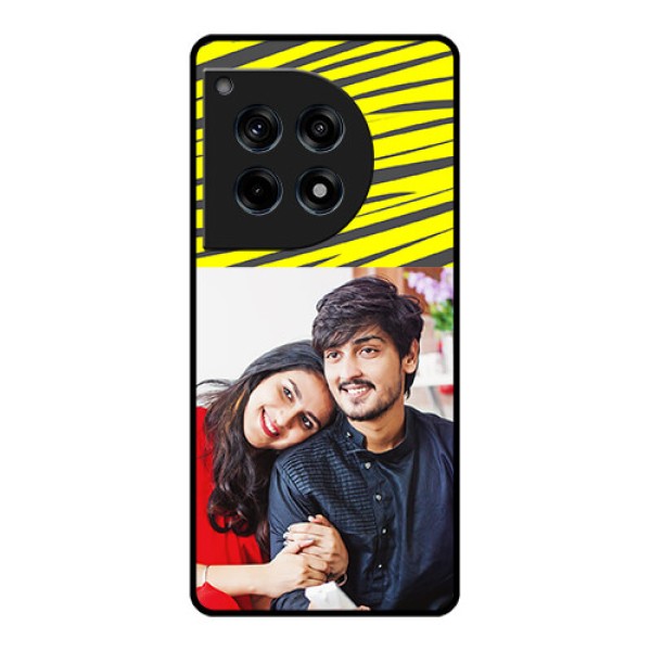 Oneplus 12R 5G Custom Glass Phone Case - Yellow Abstract Design Oneplus 12R 5G Custom Glass Phone Case - Yellow Abstract Design