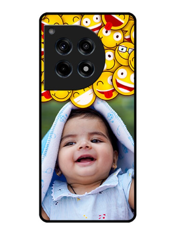Custom Oneplus 12R 5G Custom Glass Phone Case - With Smiley Emoji Design
