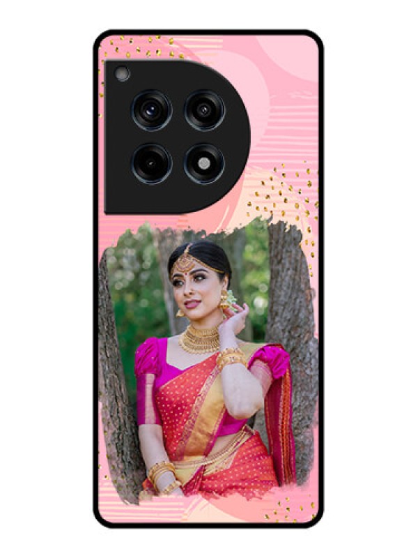 Custom Oneplus 12R 5G Custom Glass Phone Case - Gold Glitter Splash Design